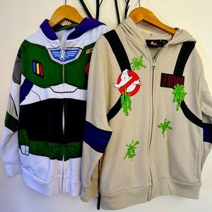 Buzz Lightyear and Ghostbusters cosplay hoodies- like new